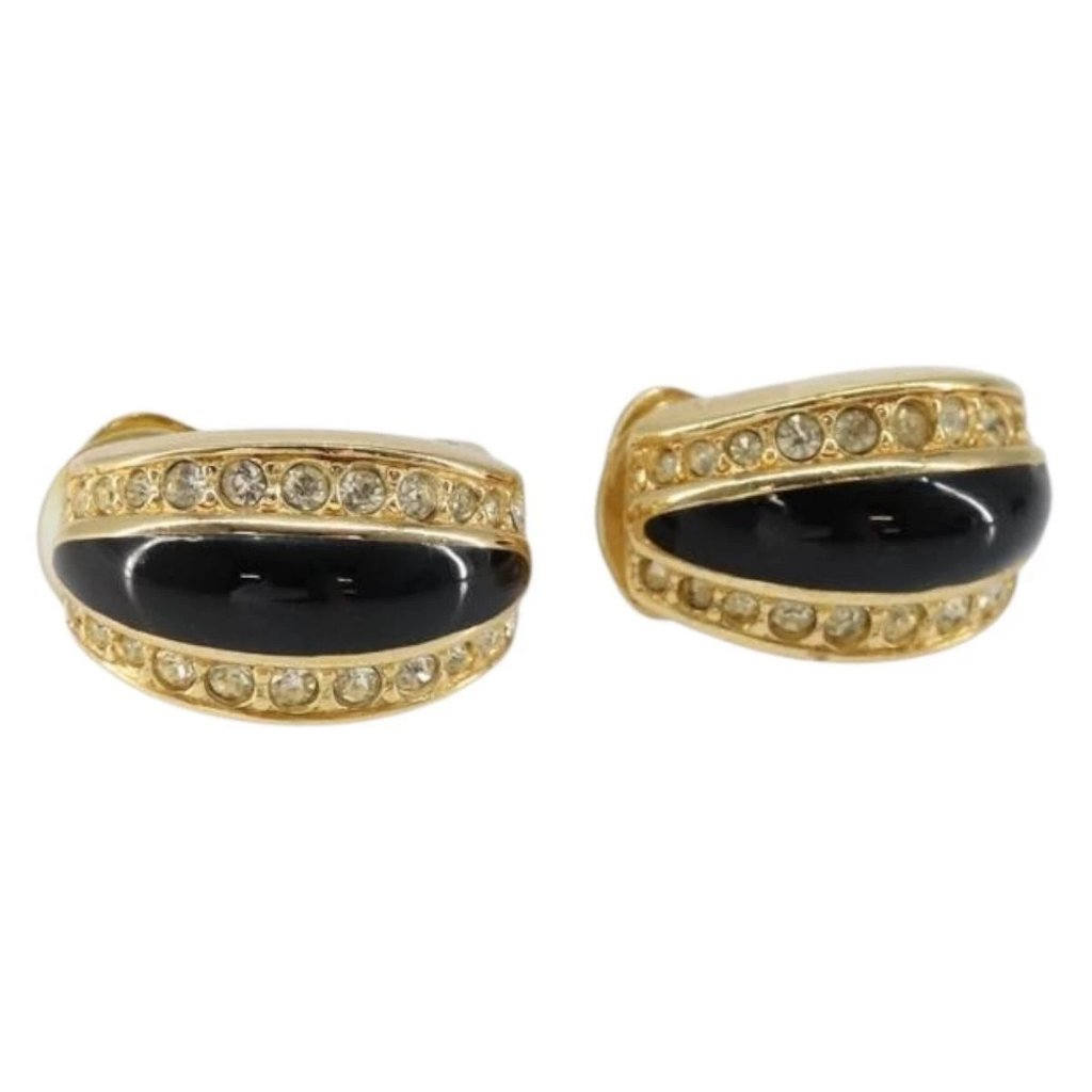 Christian Dior Earring Metal Gold Auth